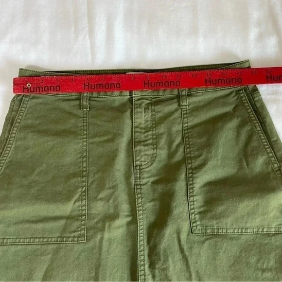 J.Crew Military Green Shirt Skirt Size 8 Pockets Y2K 90’s Casual Flat Front - Picture 3 of 8